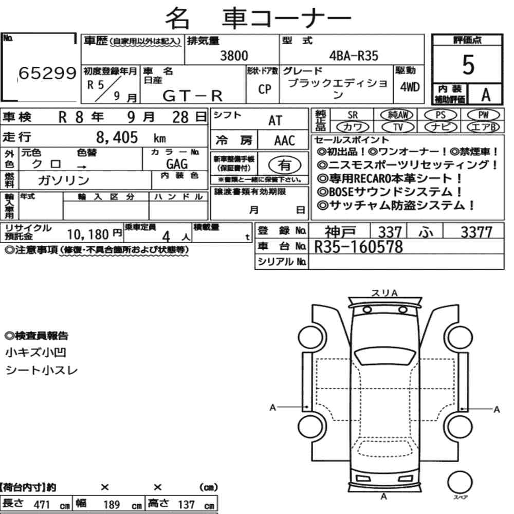2023 NISSAN GTR35 BLACK